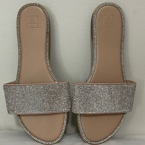 David’s bridal tan sequin sandals in size 10